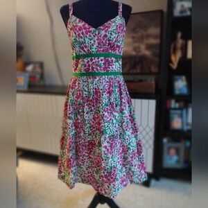Donna Ricco Vibrant Floral Midi Dress 50's Style